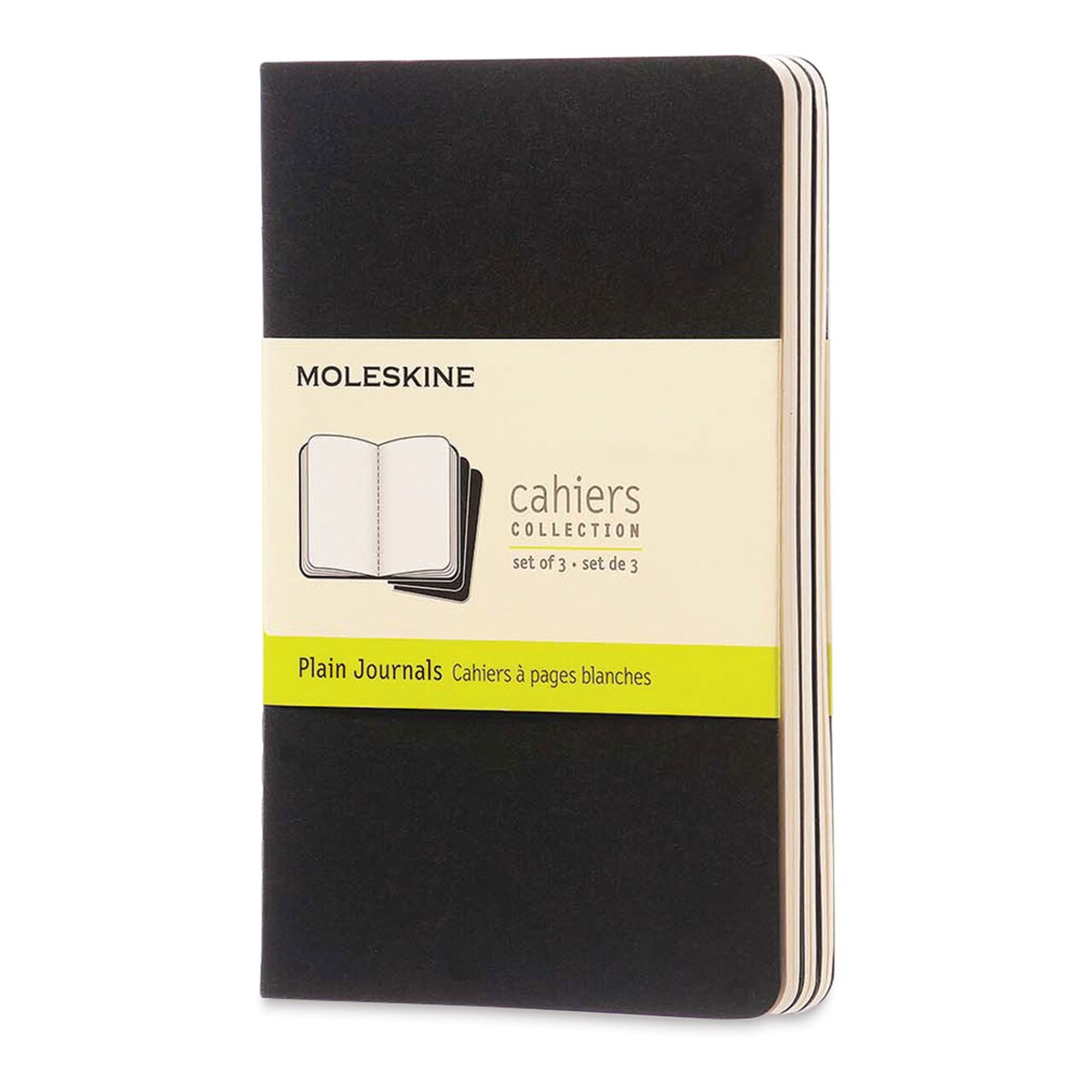 Moleskine Cahier Journals - 5-1/2" x 3-1/2", Blank, Black, Pkg of 3